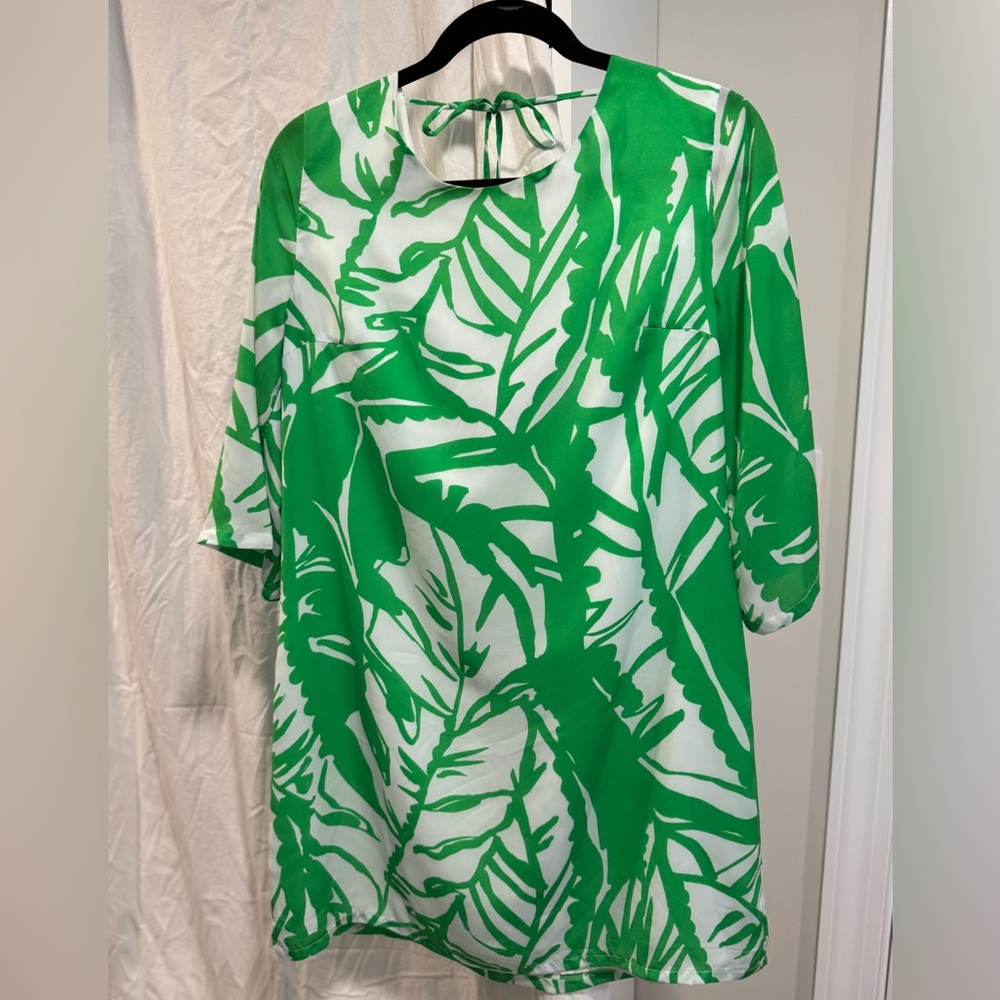 Lilly Pulitzer Leafy Green and White Dress
